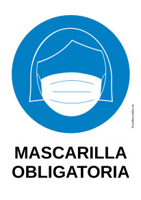 Cartel uso obligatorio de mascarilla